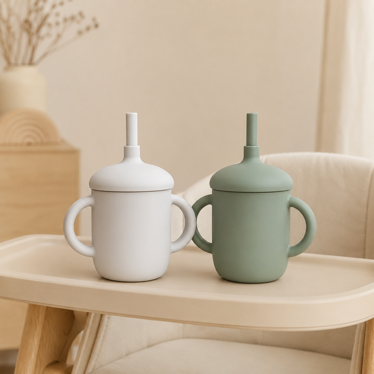 Sorbo de Autonomía - Vaso con Pajilla de Silicona Antigoteo para Bebés