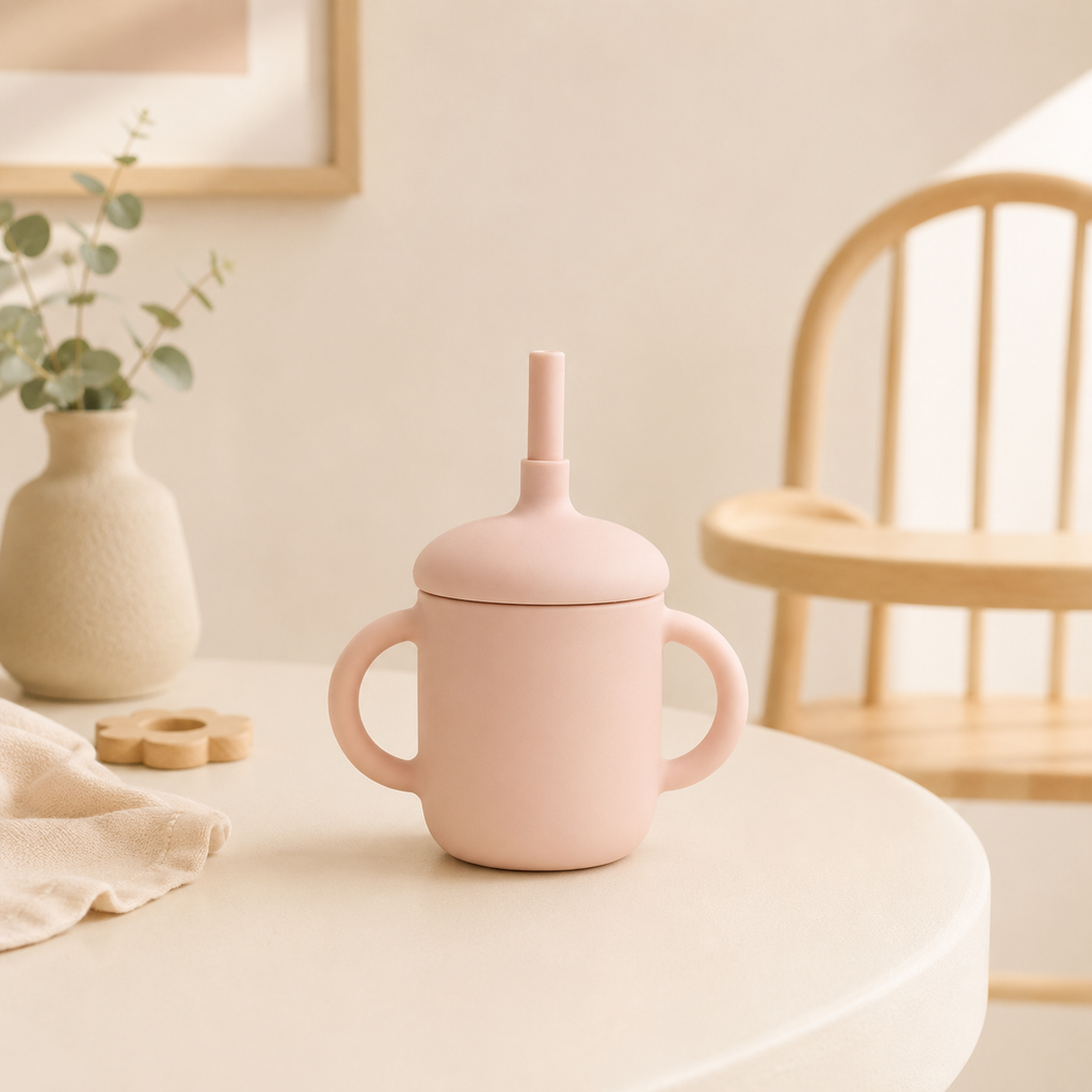 Sorbo de Autonomía - Vaso con Pajilla de Silicona Antigoteo para Bebés